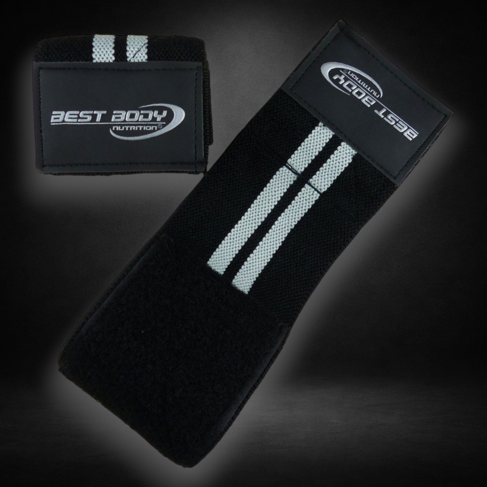 Best Body Nutrition Handgelenkbandagen schwarz weiß 1 Paar