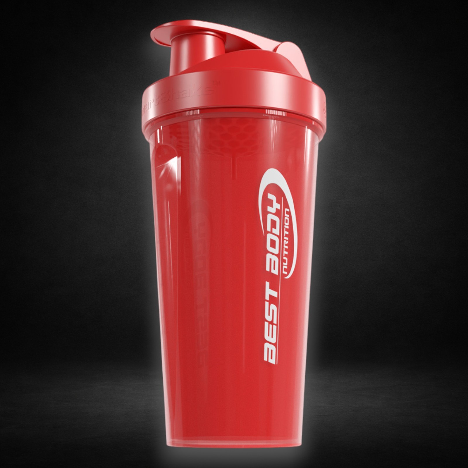 Best Body Nutrition Eiweiß Shaker Protein Mixer mit Sieb BPA-frei 600 ml Farbe rot