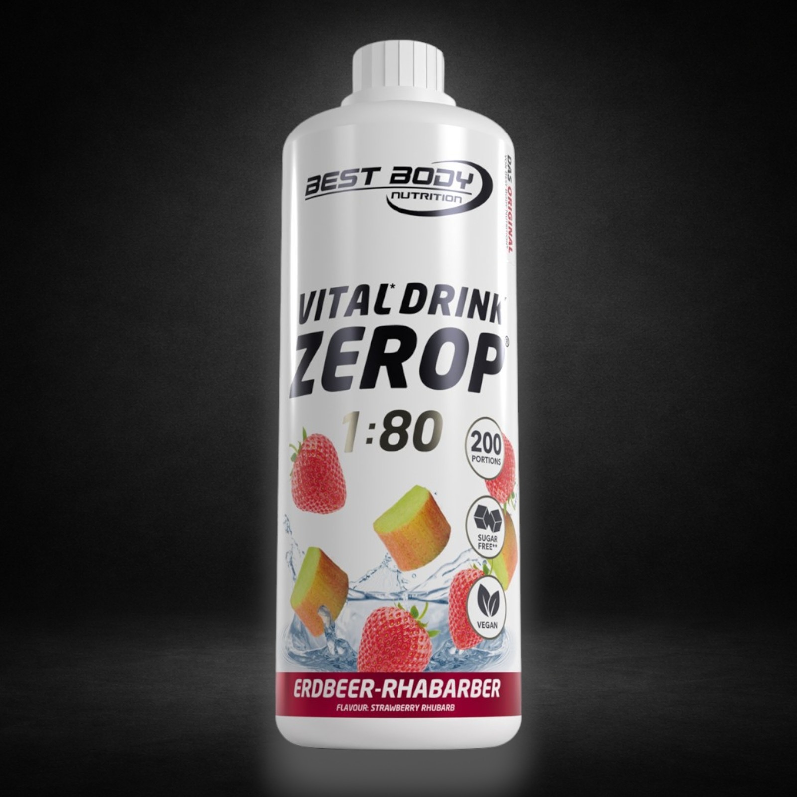 Best Body Nutrition Vital Drink Getränkekonzentrat 1:80 Erdbeere Rhabarber 1000 ml