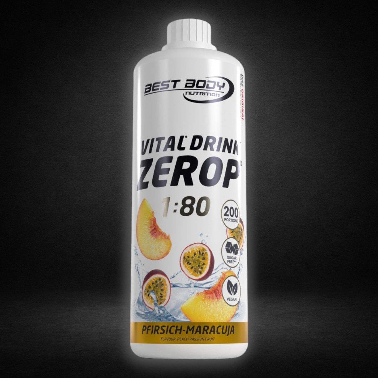 Best Body Nutrition Vital Drink Getränkekonzentrat 1:80 Pfirsich Maracuja 1000 ml